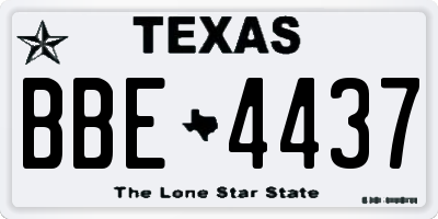 TX license plate BBE4437