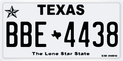 TX license plate BBE4438