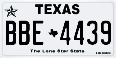 TX license plate BBE4439