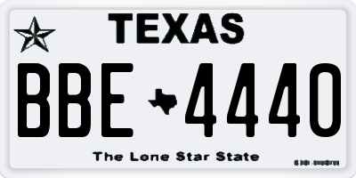 TX license plate BBE4440