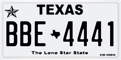 TX license plate BBE4441