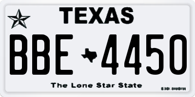 TX license plate BBE4450