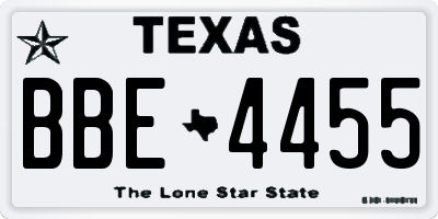 TX license plate BBE4455