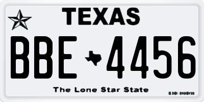 TX license plate BBE4456
