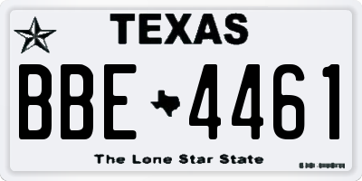 TX license plate BBE4461