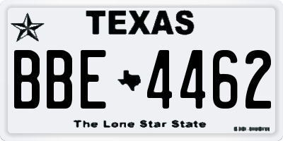 TX license plate BBE4462
