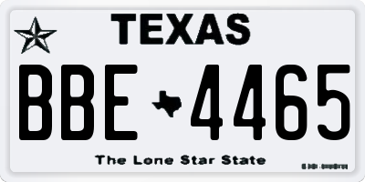 TX license plate BBE4465