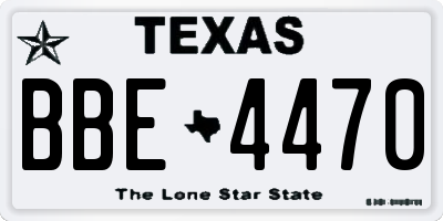 TX license plate BBE4470