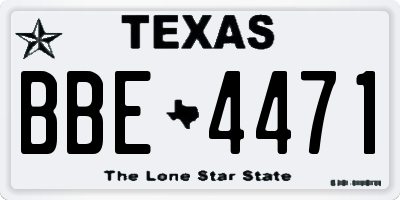 TX license plate BBE4471