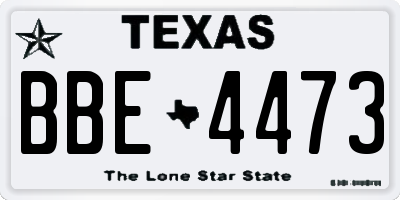 TX license plate BBE4473