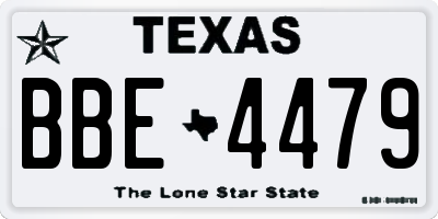TX license plate BBE4479
