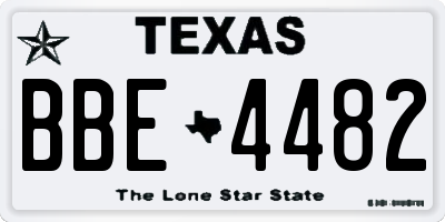 TX license plate BBE4482
