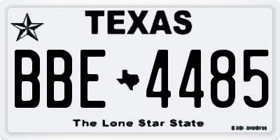 TX license plate BBE4485