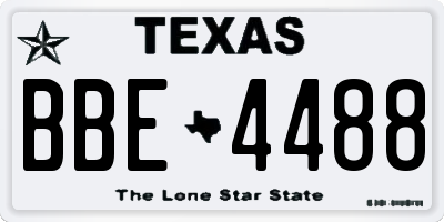 TX license plate BBE4488