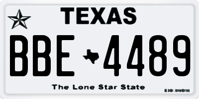 TX license plate BBE4489