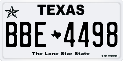 TX license plate BBE4498