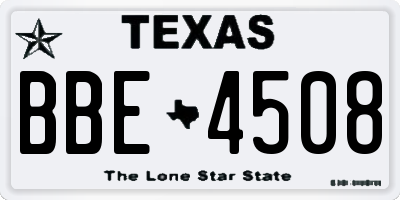 TX license plate BBE4508