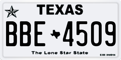 TX license plate BBE4509