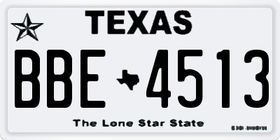 TX license plate BBE4513