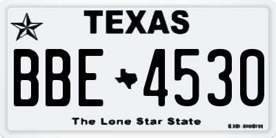 TX license plate BBE4530