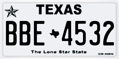 TX license plate BBE4532