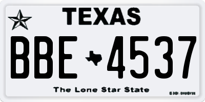 TX license plate BBE4537