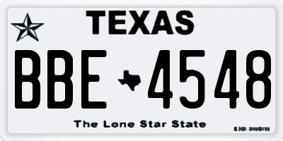 TX license plate BBE4548