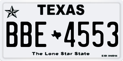 TX license plate BBE4553