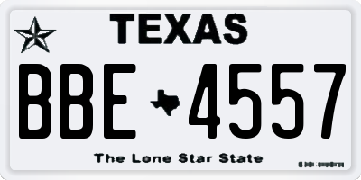 TX license plate BBE4557