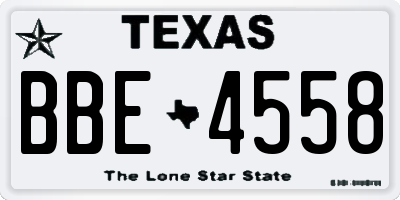 TX license plate BBE4558