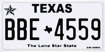 TX license plate BBE4559