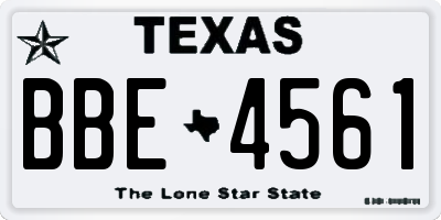 TX license plate BBE4561