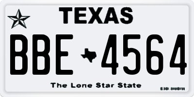 TX license plate BBE4564