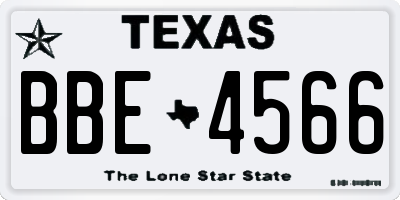 TX license plate BBE4566