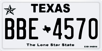 TX license plate BBE4570