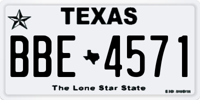 TX license plate BBE4571