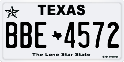 TX license plate BBE4572