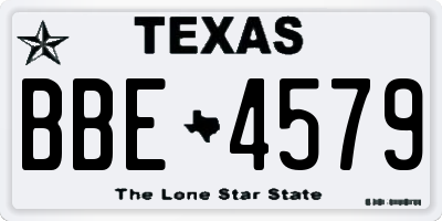 TX license plate BBE4579