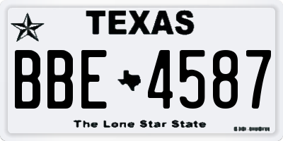 TX license plate BBE4587