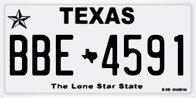 TX license plate BBE4591