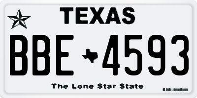 TX license plate BBE4593