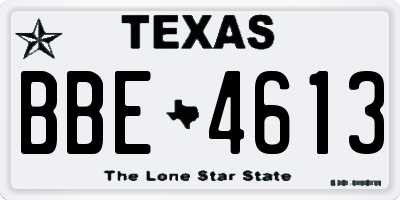 TX license plate BBE4613