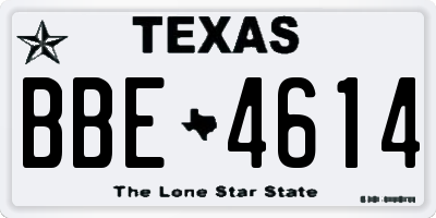 TX license plate BBE4614