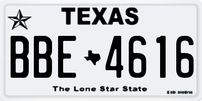 TX license plate BBE4616