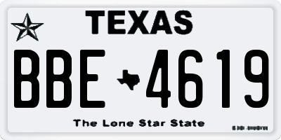 TX license plate BBE4619