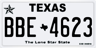 TX license plate BBE4623