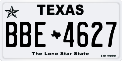 TX license plate BBE4627