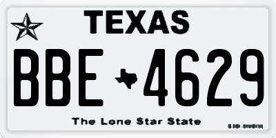 TX license plate BBE4629