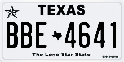 TX license plate BBE4641