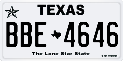 TX license plate BBE4646